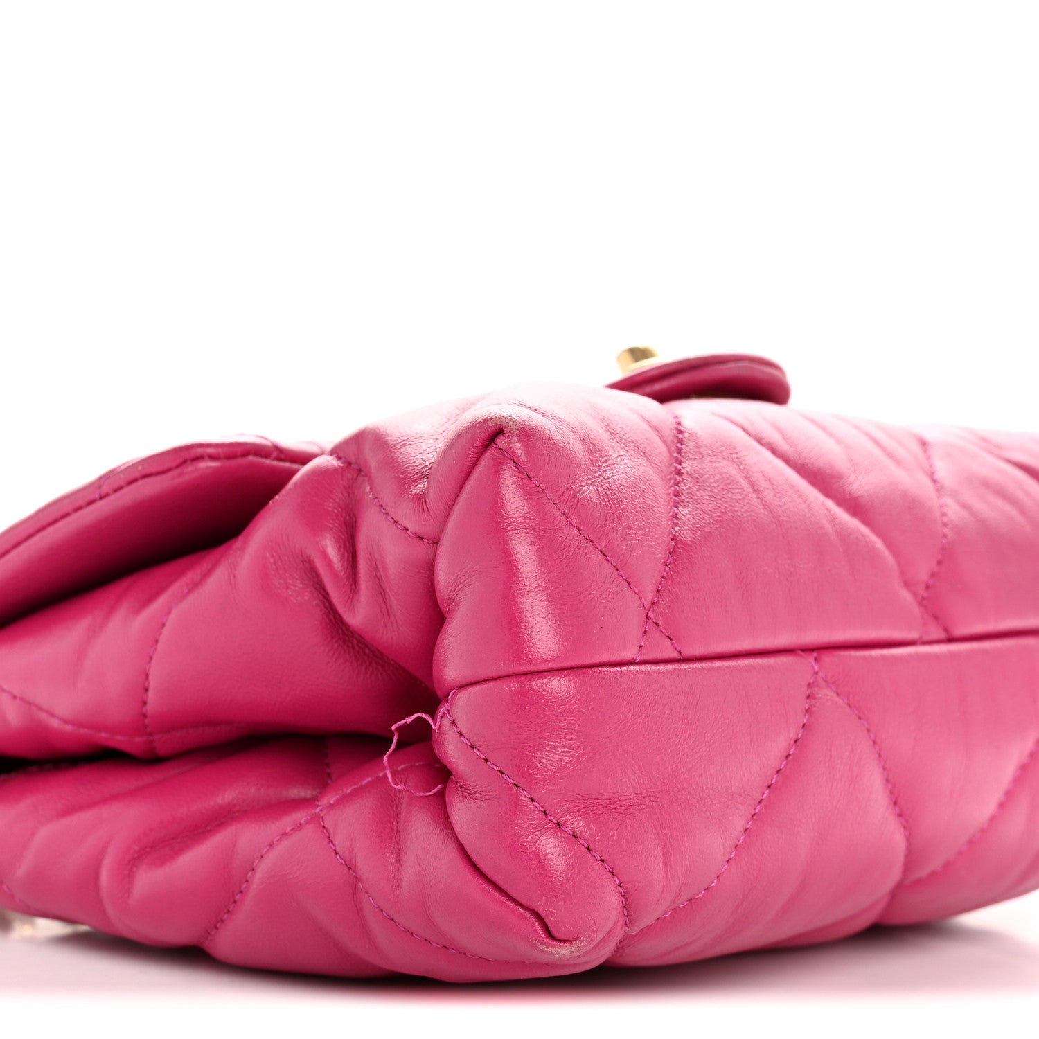 Chanel Lambskin Quilted Small Chain Top Handle Flap Fuchsia 9 of 13
