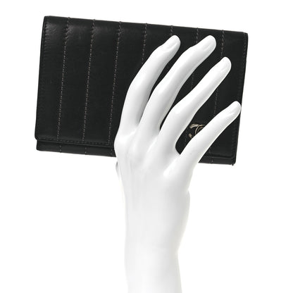Chanel Lambskin Vertical Quilted Mademoiselle Compact Wallet Black 2 of 12