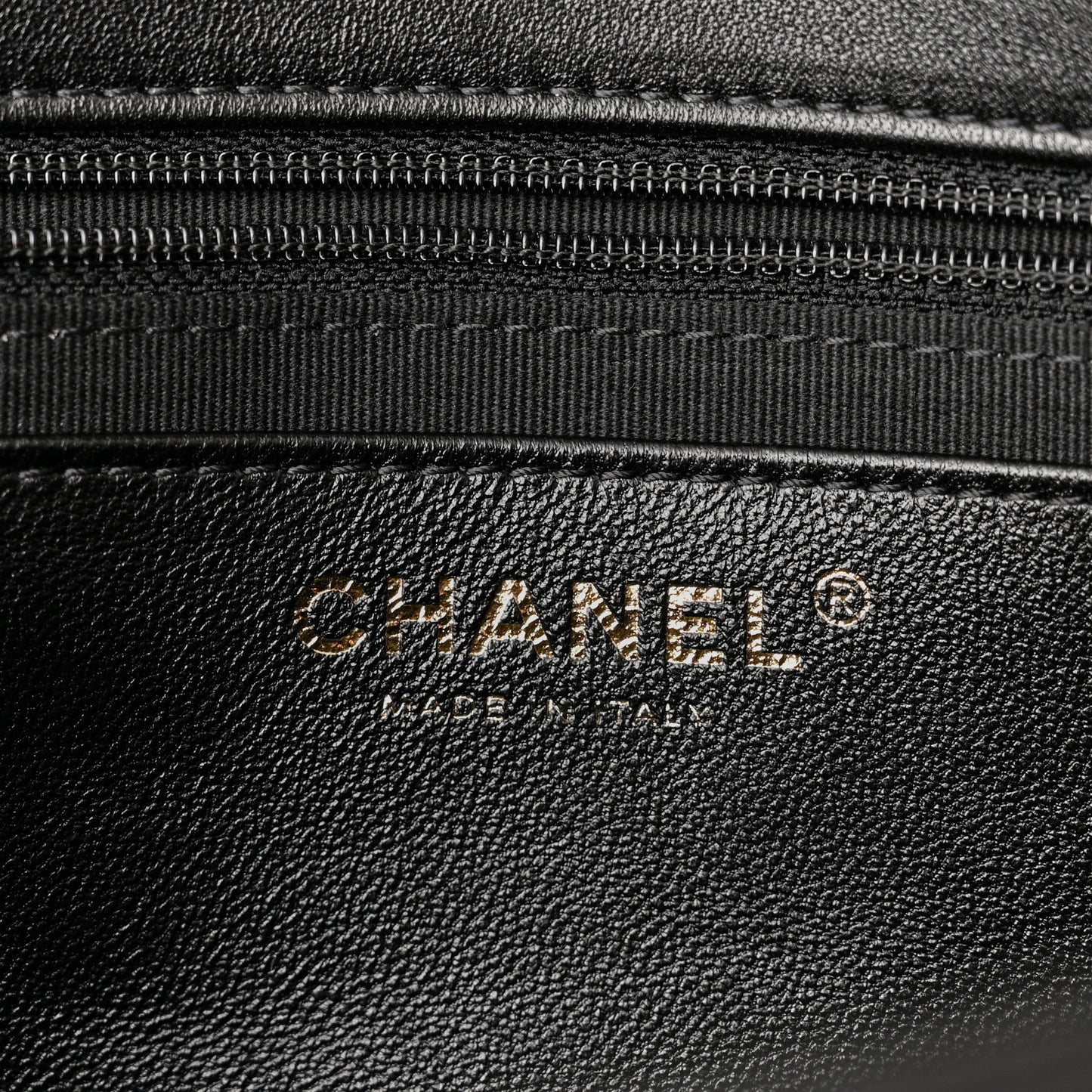 Lambskin Quilted Large CC Funky Town Flap Black
