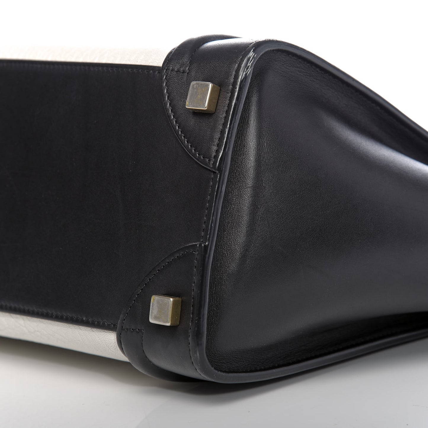 Bullhide Calfskin Micro Bi-Color Luggage Black White