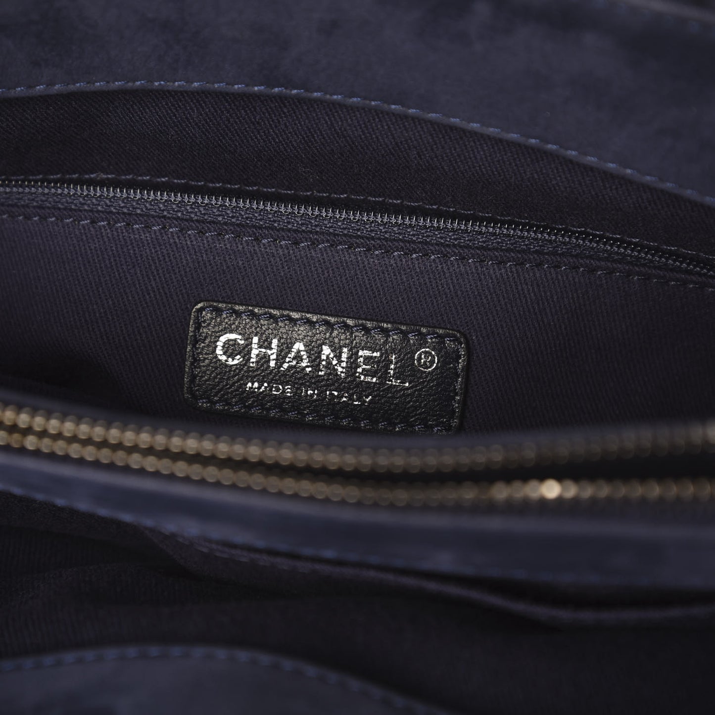 Iridescent Calfskin Quilted New Bubble Tote Dark Blue