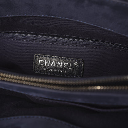 Chanel Iridescent Calfskin Quilted New Bubble Tote Dark Blue 7 of 9