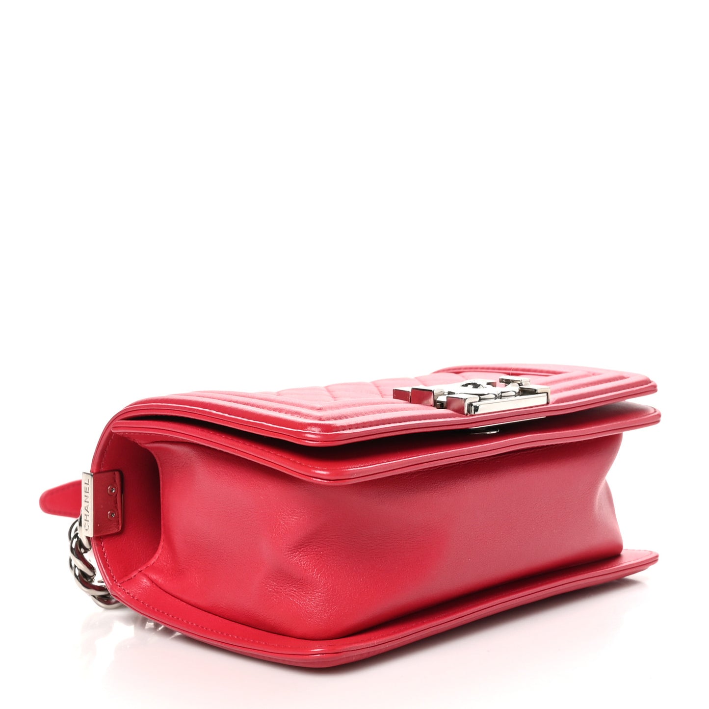 Lambskin Quilted Small Boy Flap Dark Pink