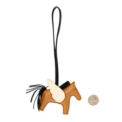 Hermes Milo Lambskin Grigri Rodeo Pegase Horse Bag Charm PM Sesame Black Nata 2 of 4