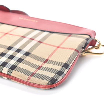 Burberry Horseferry Check Peyton Crossbody Clutch Bag Red 9 of 9