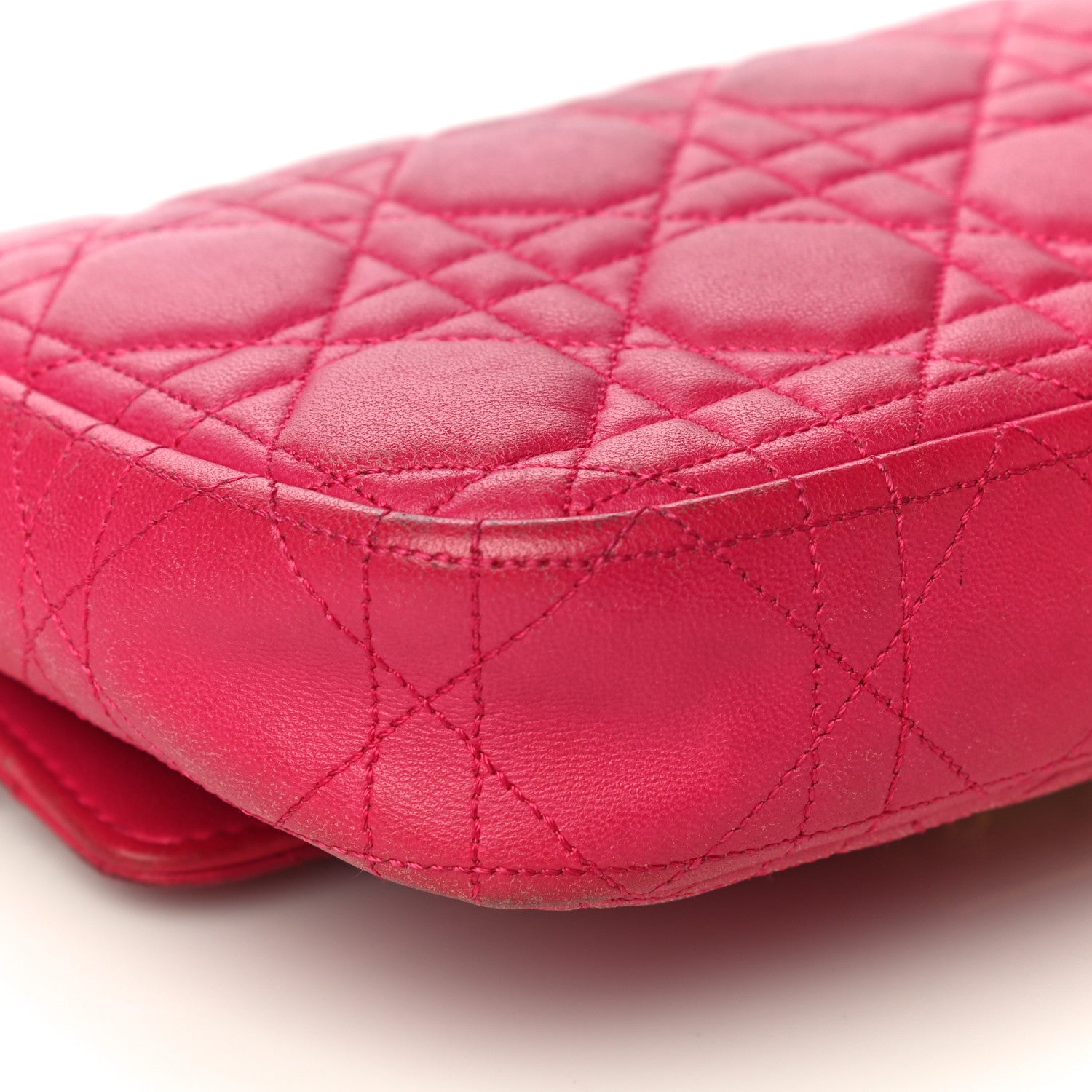 Christian Dior Lambskin Cannage Miss Dior Promenade Pouch Fuchsia 10 of 30