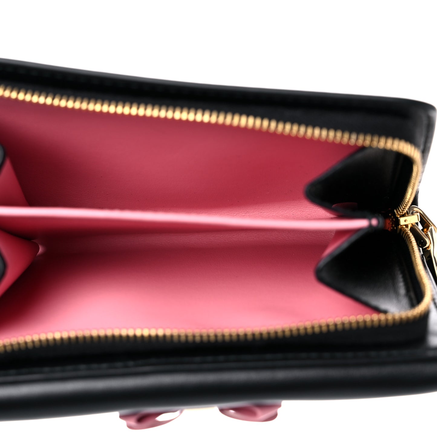 Soft Calfskin Bow Bi-Fold Wallet Black