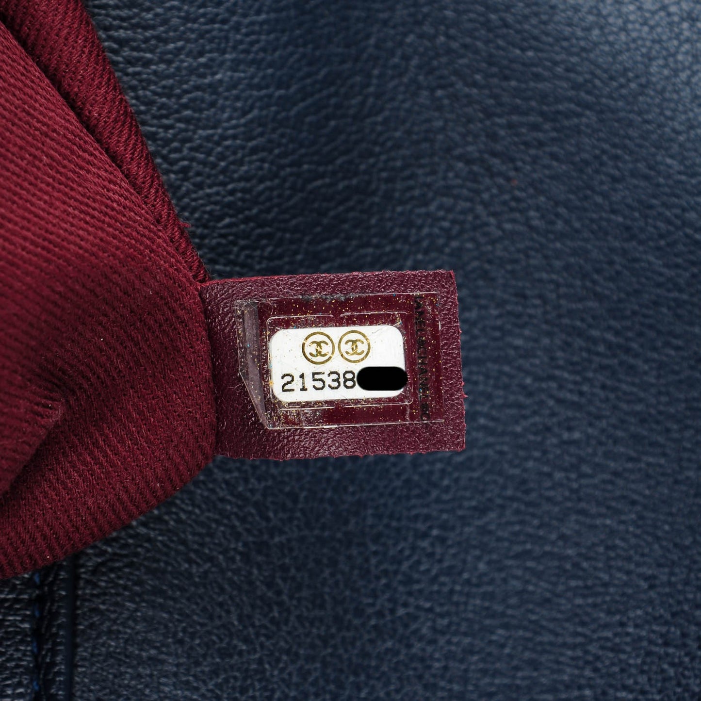 Goatskin Quilted Large Perfect Edge Flap Navy