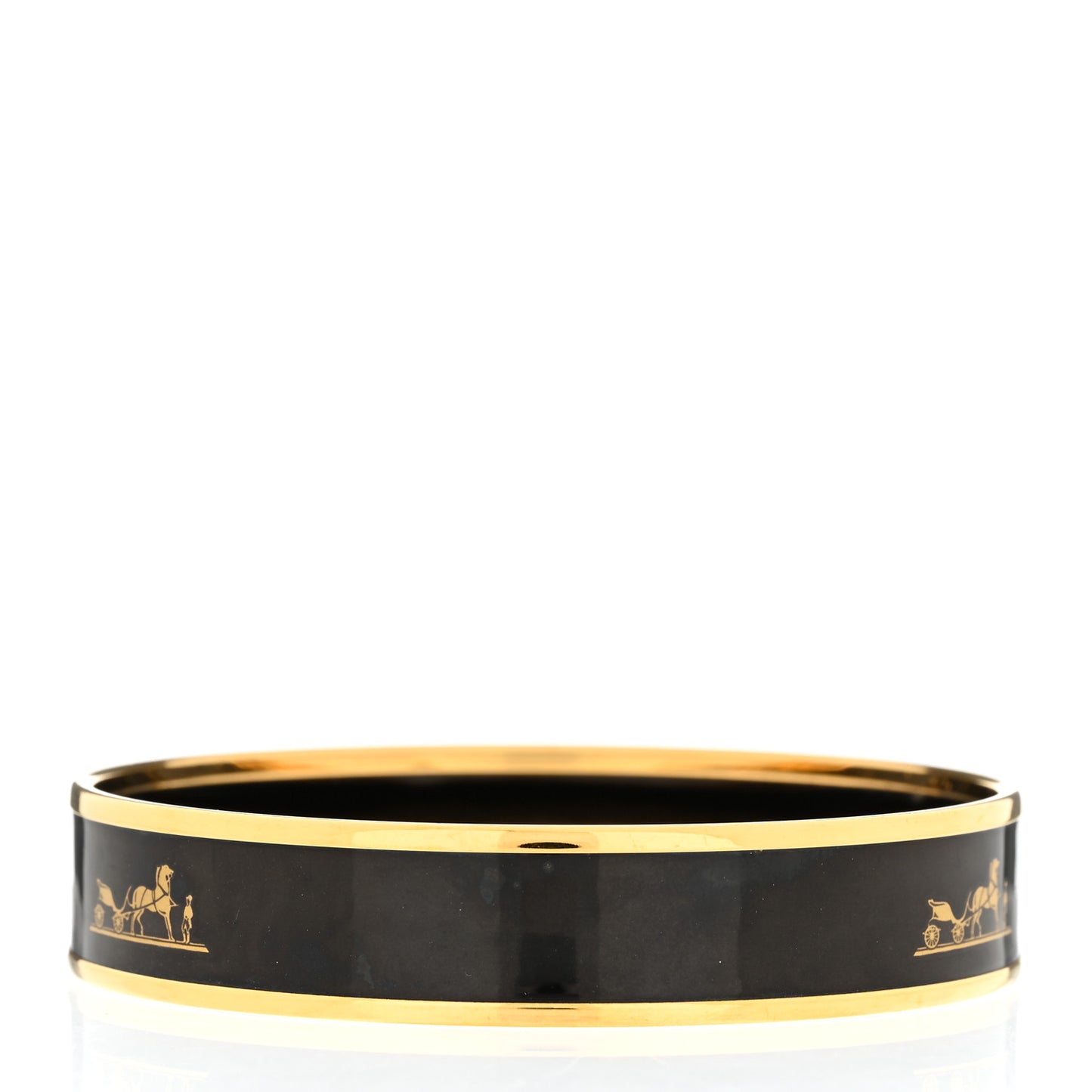 Enamel Printed Narrow Caleche Bracelet 70 Black