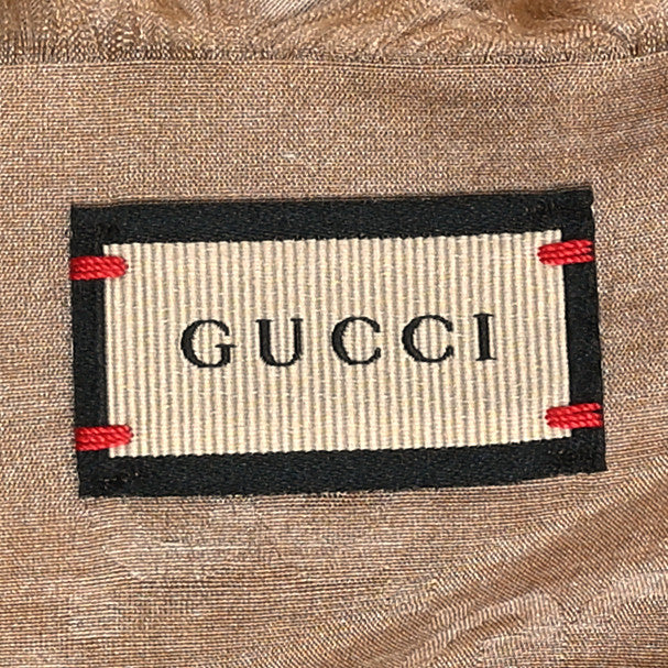 Gucci Cotton Silk Ombre Interlocking G Fringe Scarf Pink Beige 2 of 3