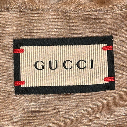 Gucci Cotton Silk Ombre Interlocking G Fringe Scarf Pink Beige 2 of 3