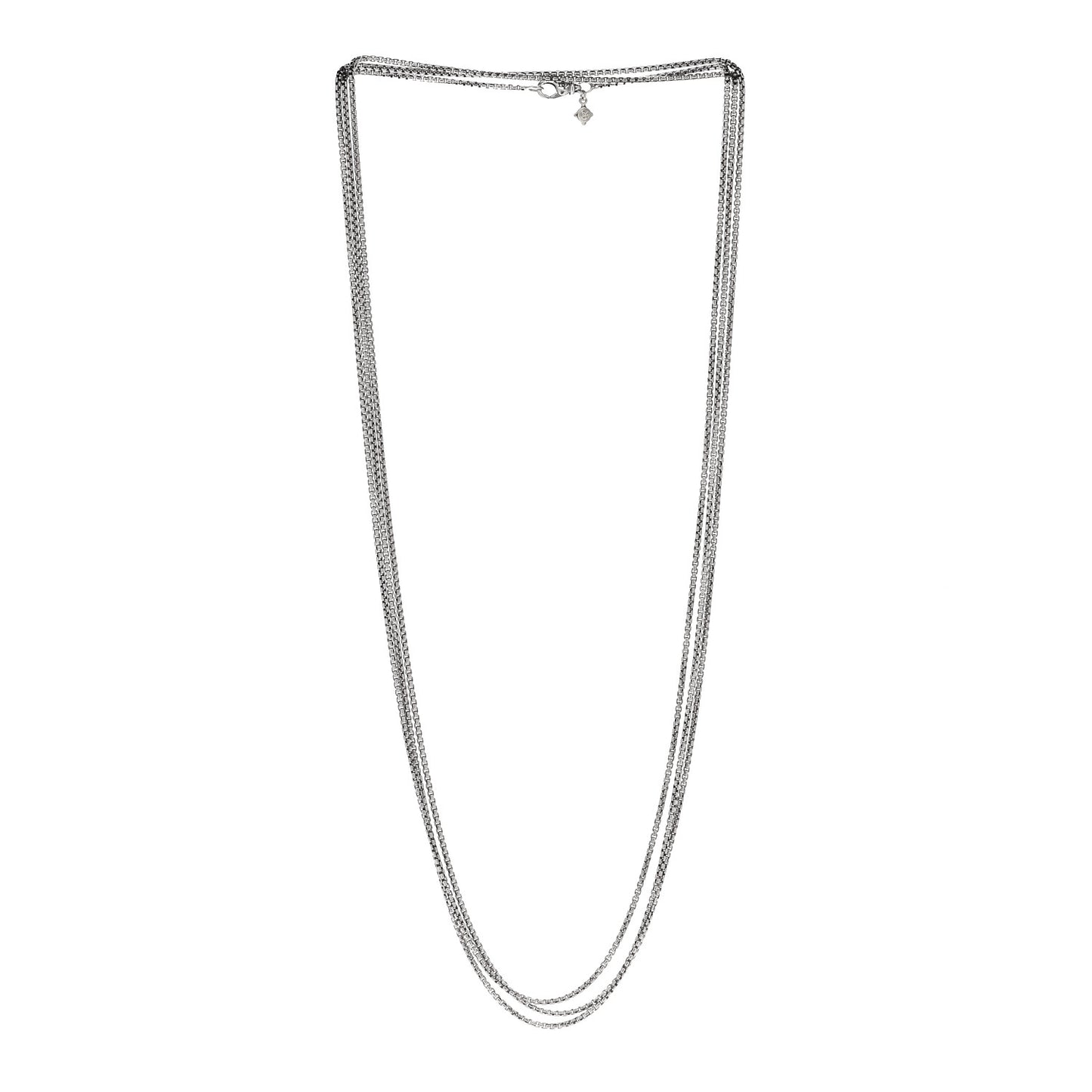 Sterling Silver 14K Yellow Gold 1.7mm Box Chain Necklace 72"