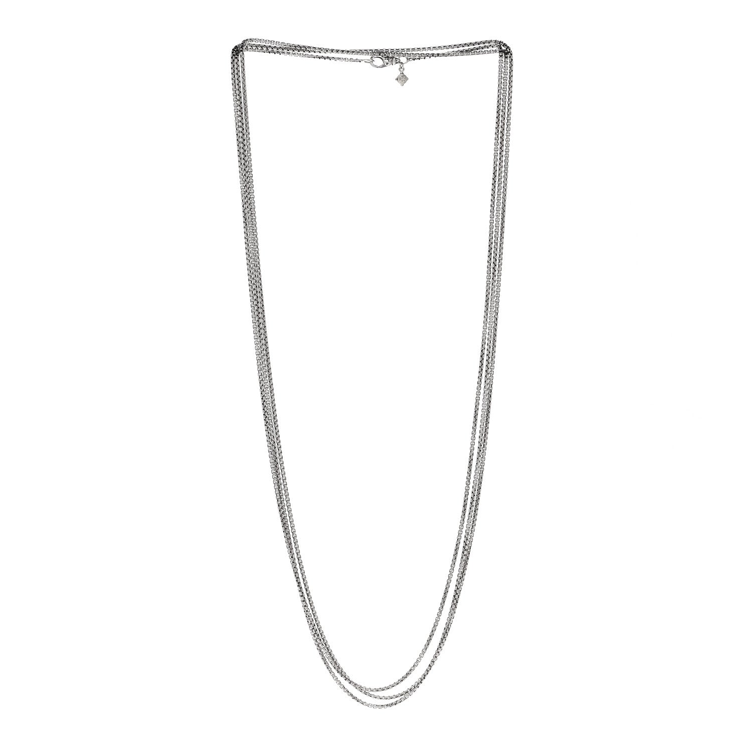 David Yurman Sterling Silver 14K Yellow Gold 1.7mm Box Chain Necklace 72" 3 of 6