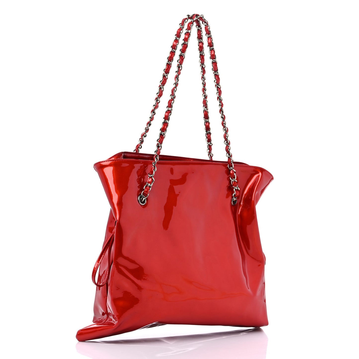 Patent Crystal Strass Bonbons Tote Red