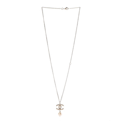 Chanel Pearl Crystal Twisted CC Drop Necklace Gold 3 of 5