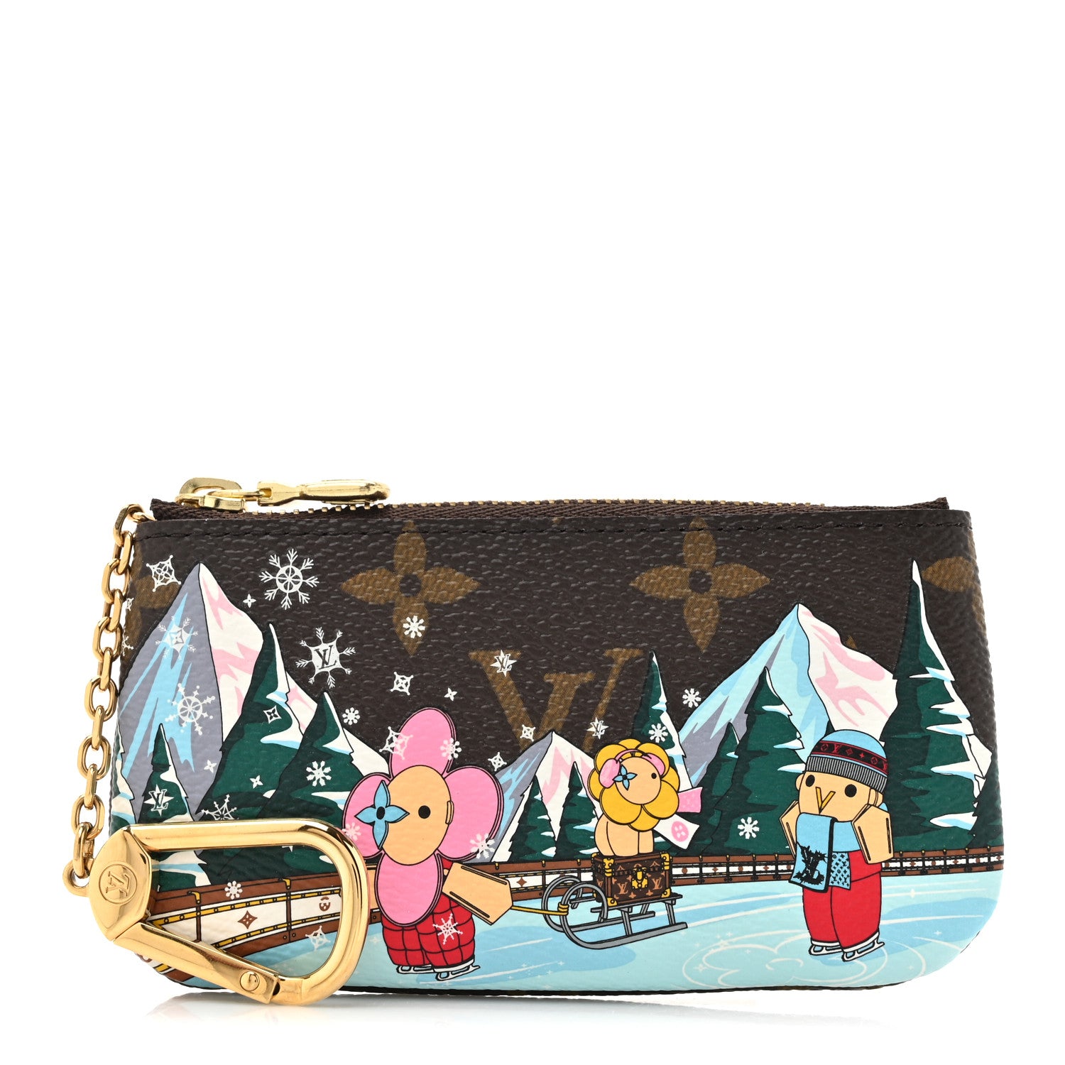 Louis Vuitton Monogram 2023 Christmas Animation Alpine Key Pouch Pink 1 of 8