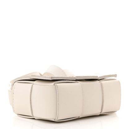 Bottega Veneta Lambskin Maxi Intrecciato Extra Mini Cassette Crossbody Bag White 4 of 10