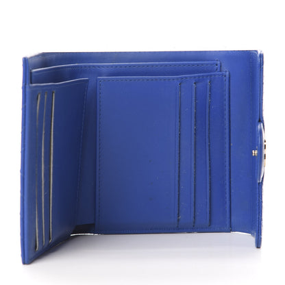 Chanel Caviar Chevron Quilted Compact Flap Wallet Bright Blue 5 of 10