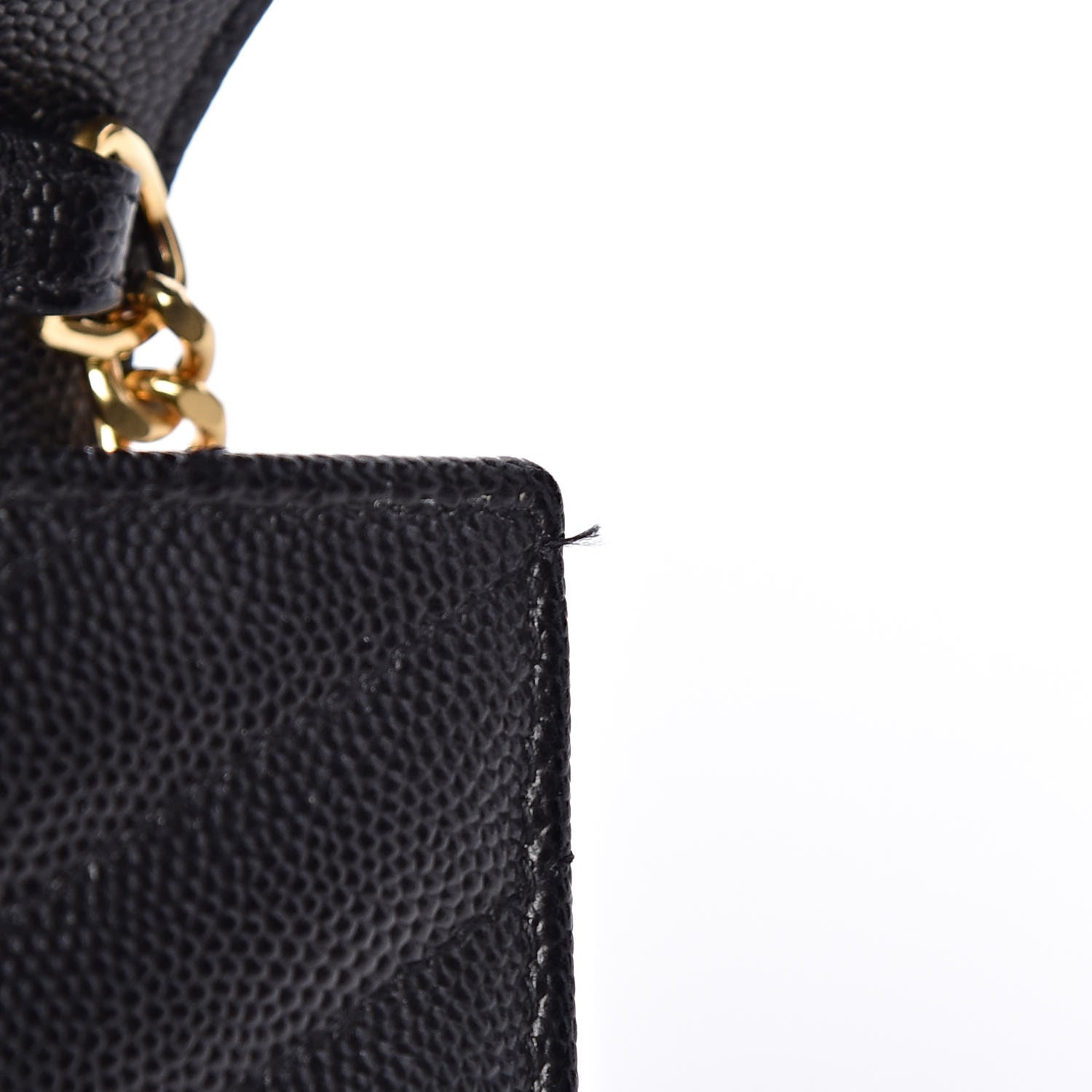 Saint Laurent Grain De Poudre Matelasse Chevron Monogram Chain Wallet Black 9 of 11