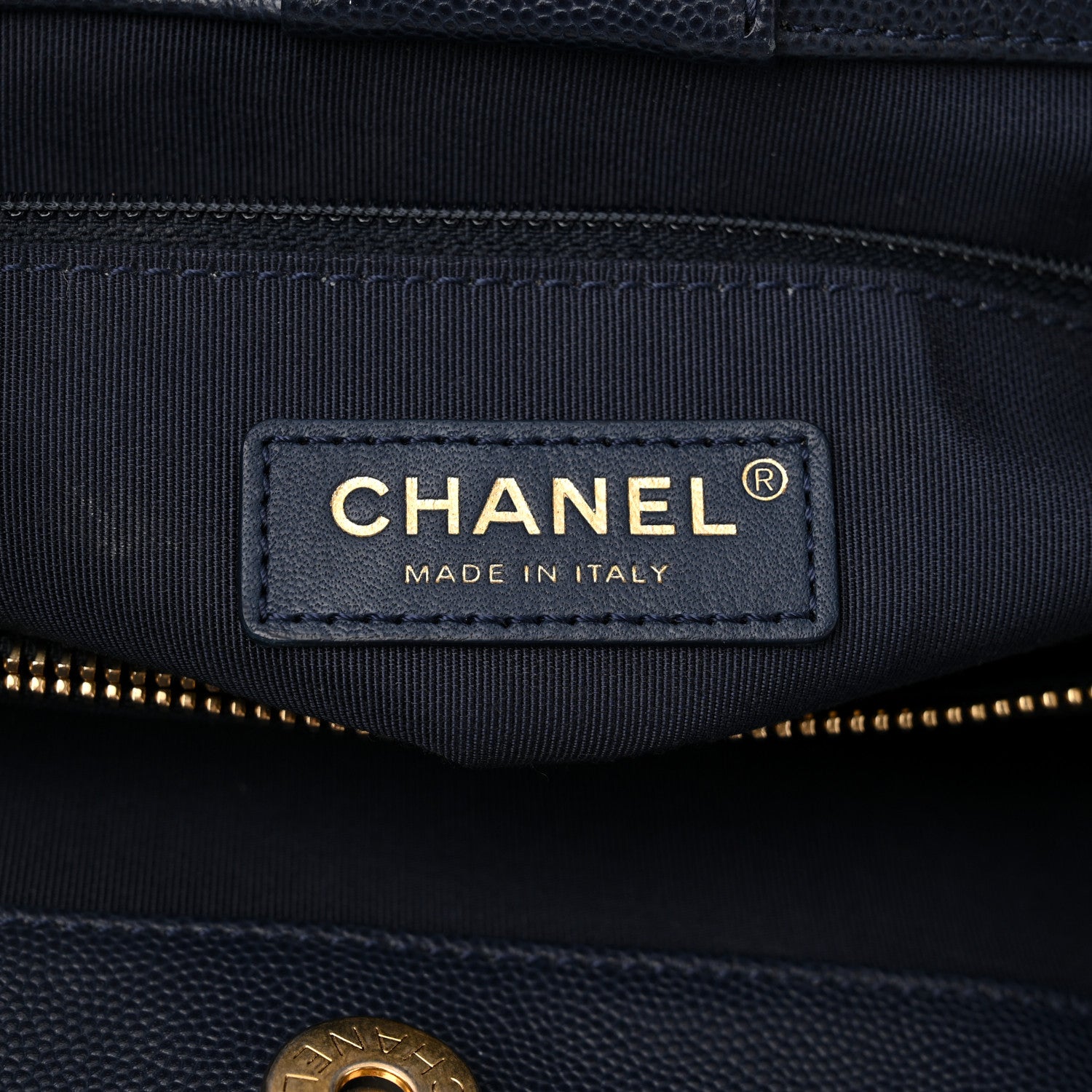 Chanel Lambskin Caviar Lovely Chains Shopping Tote Black Navy 6 of 11