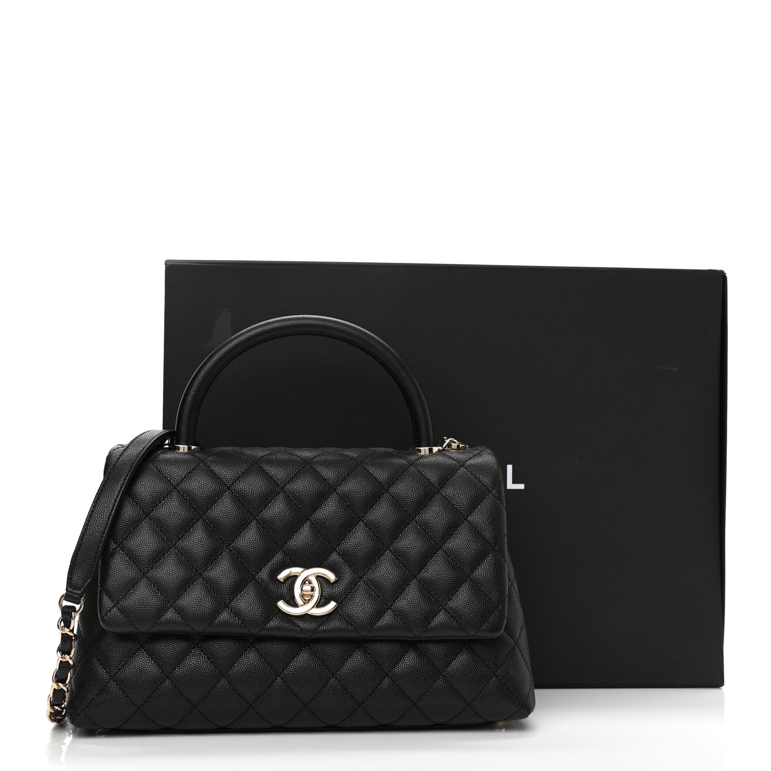 Chanel Caviar Quilted Small Coco Handle Flap Black 9 of 9