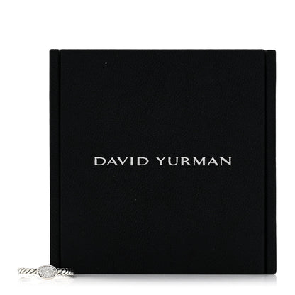 David Yurman Sterling Silver Diamond Pave Cable Classics Oval Ring 54 7 5 of 5