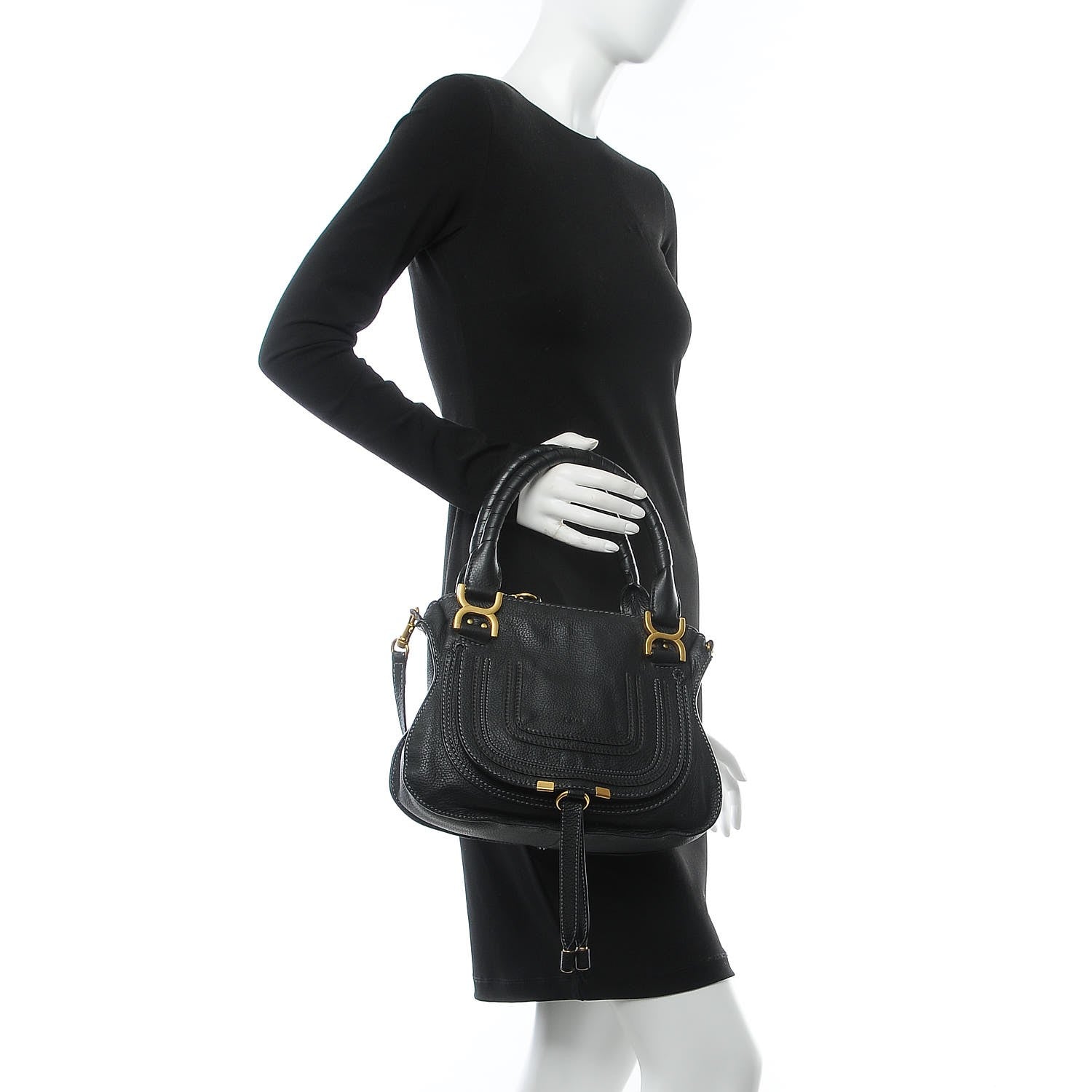 Chloe Calfskin Small Marcie Satchel Black 3 of 9