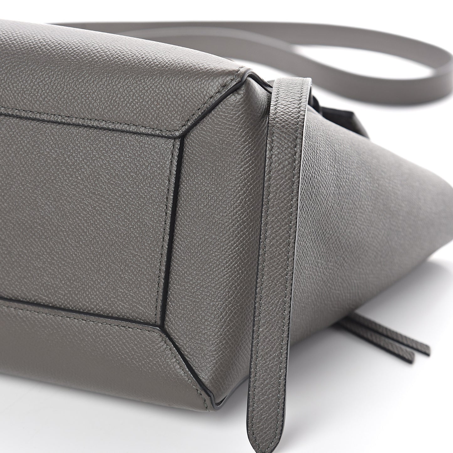 Baby Grained Calfskin Micro Belt Bag Grey