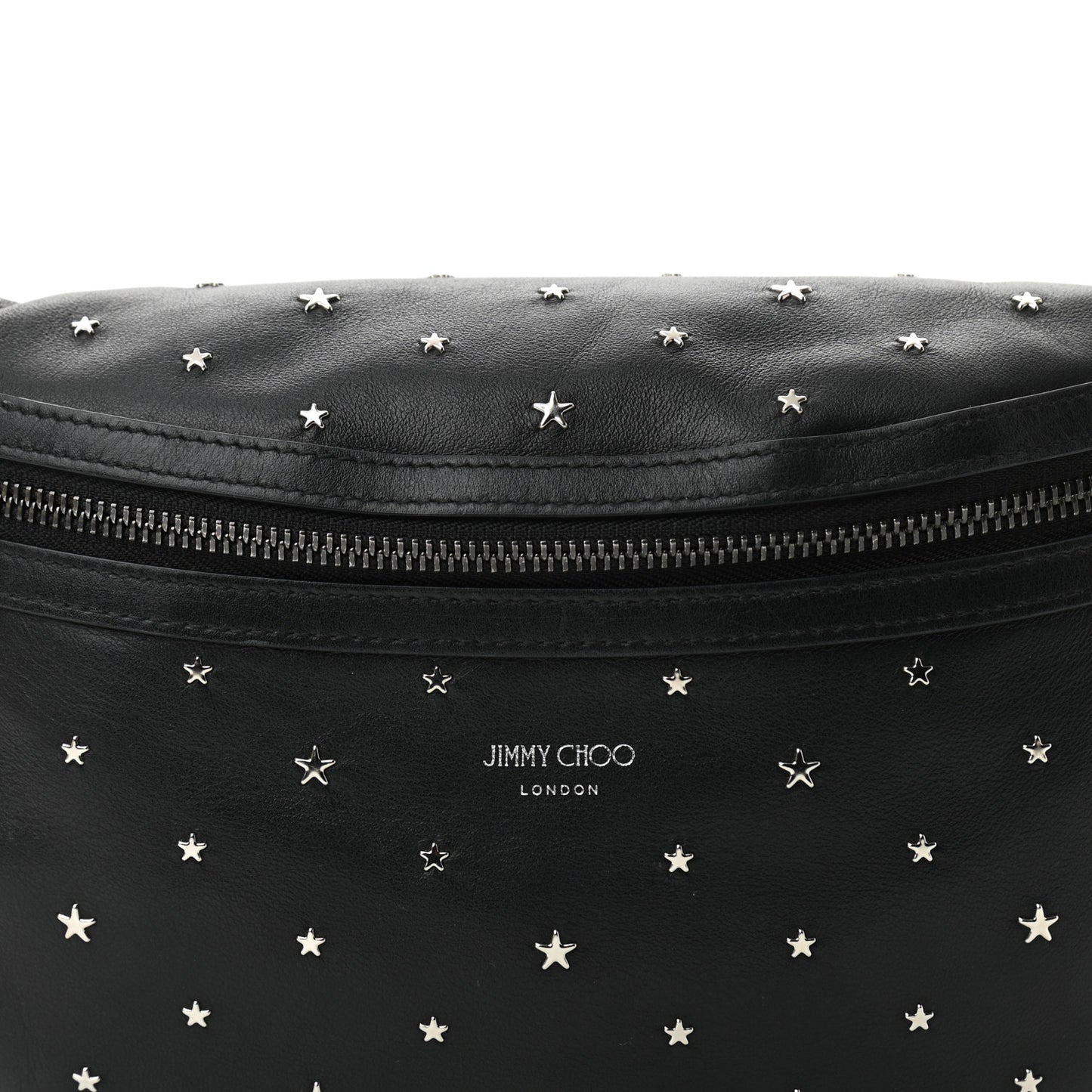 Calfskin Star Studded Belt Bag Black