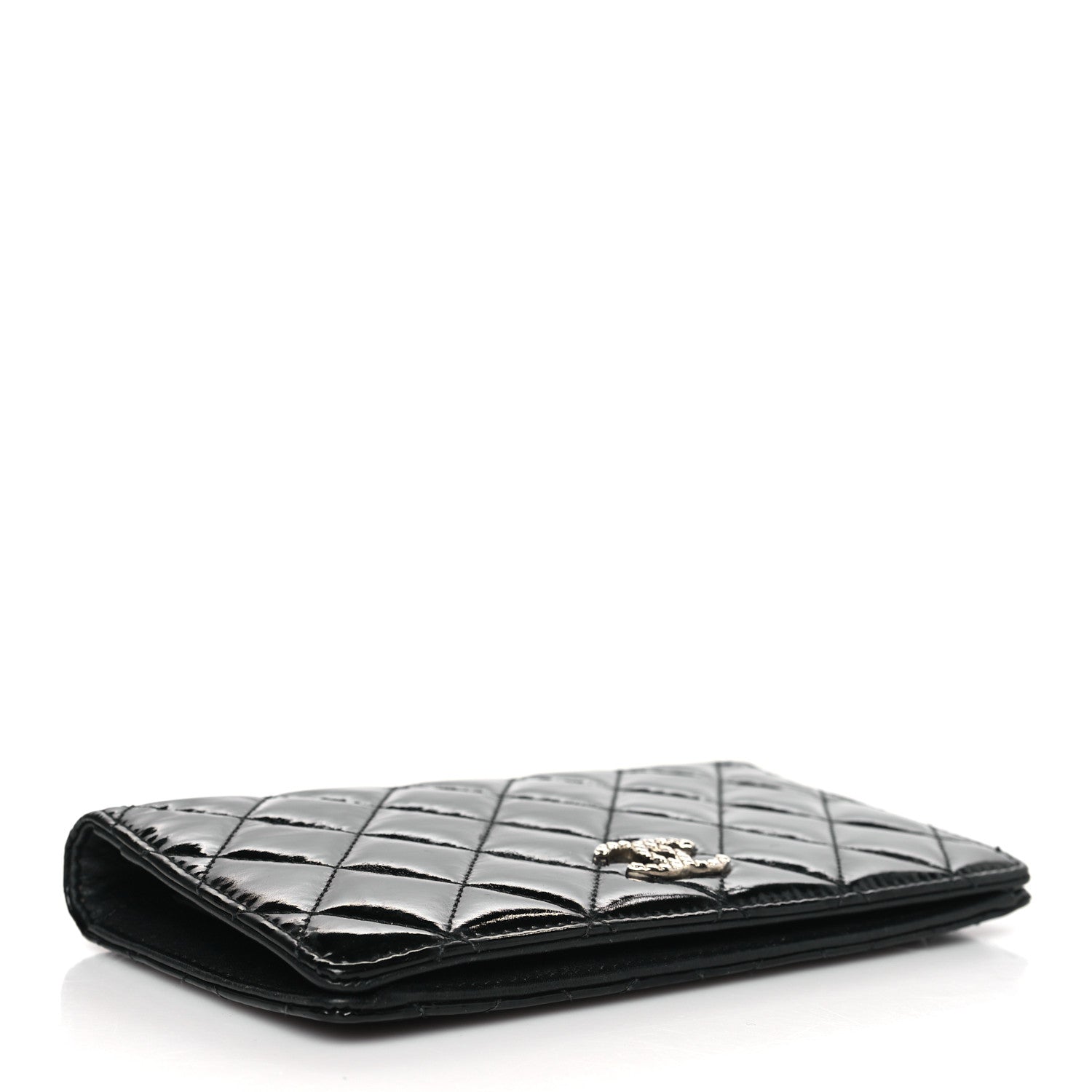 Chanel Patent Quilted Brilliant Yen Wallet Black 4 of 10