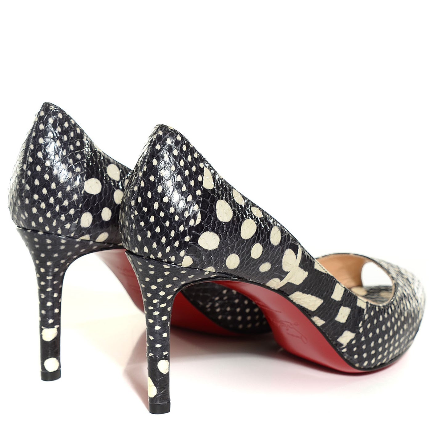 Watersnake Patchwork No Matter 85 Pumps 36.5 Black White