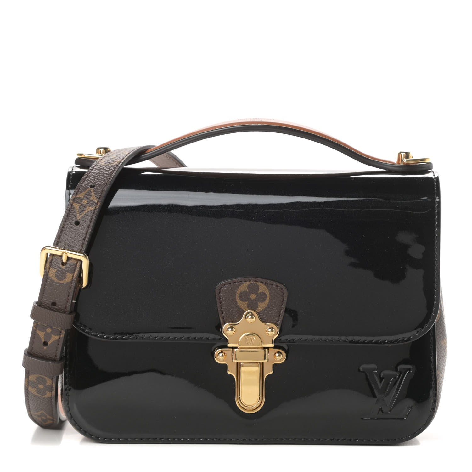 Louis Vuitton Patent Calfskin Monogram Cherrywood BB Black 1 of 12