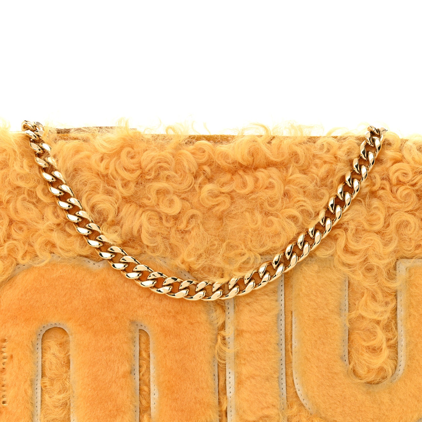 Montone Shearling Logo Crossbody Topazio