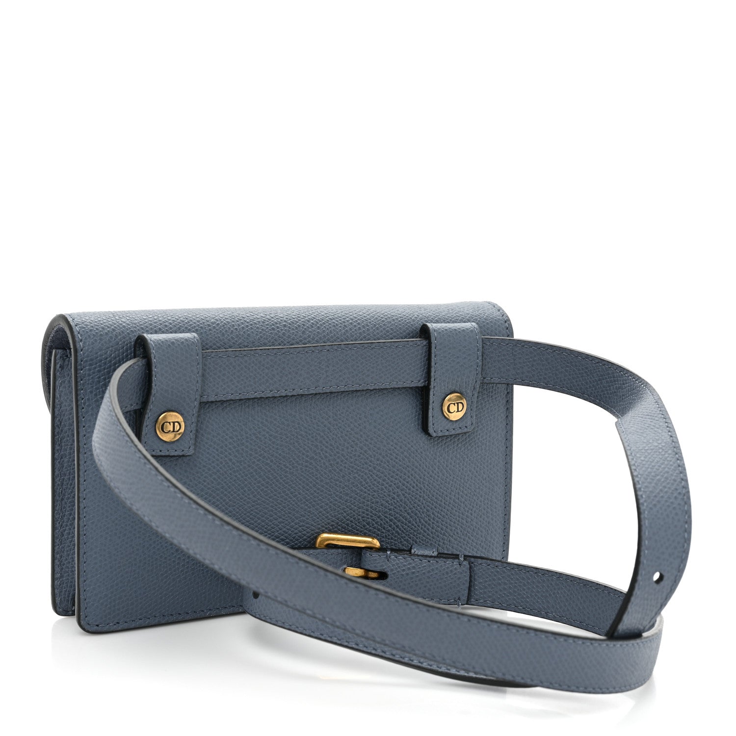 Christian Dior Grained Calfskin Saddle Belt Bag Denim Blue 2 of 12