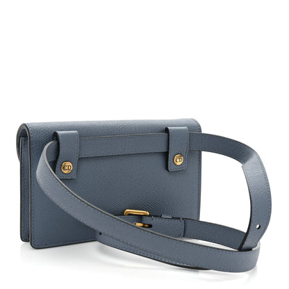 Christian Dior Grained Calfskin Saddle Belt Bag Denim Blue 2 of 12