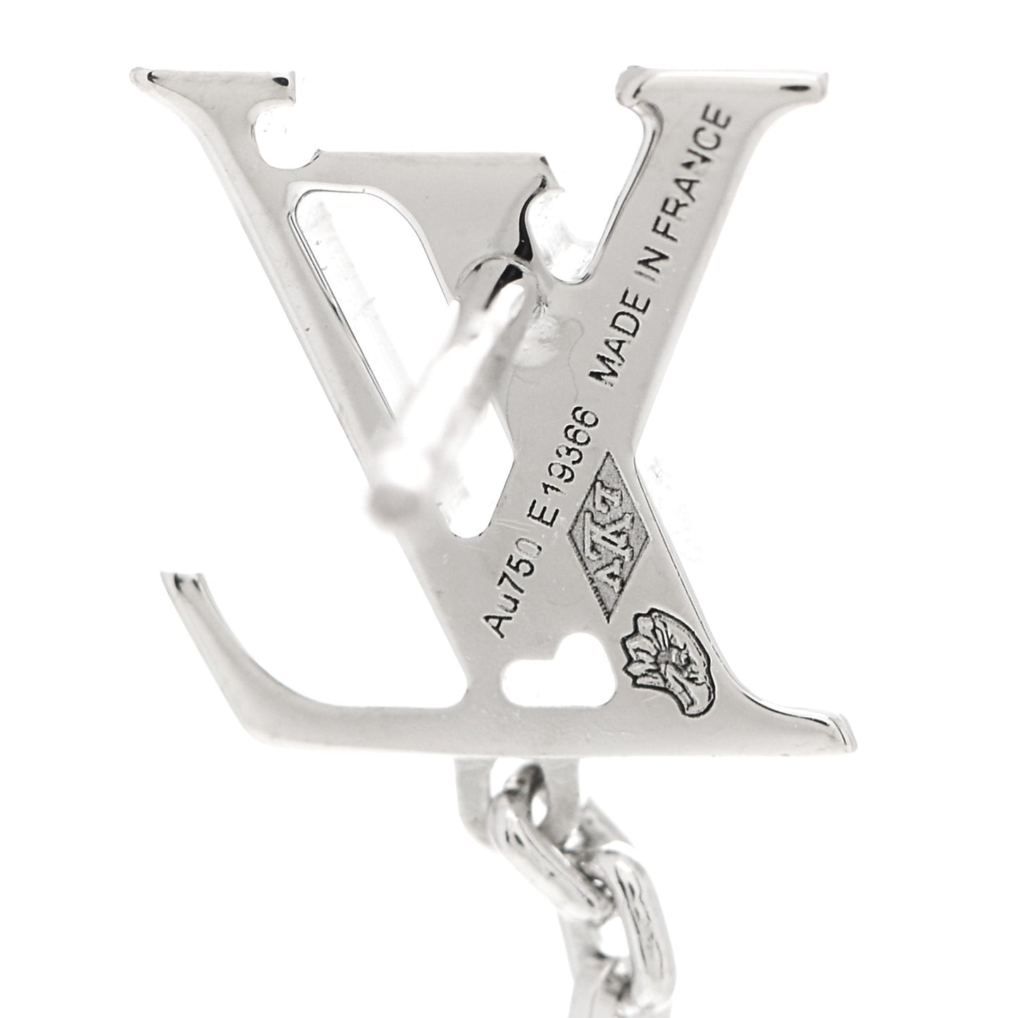 18K White Gold Diamond Idylle Blossom LV Stud Single Earring
