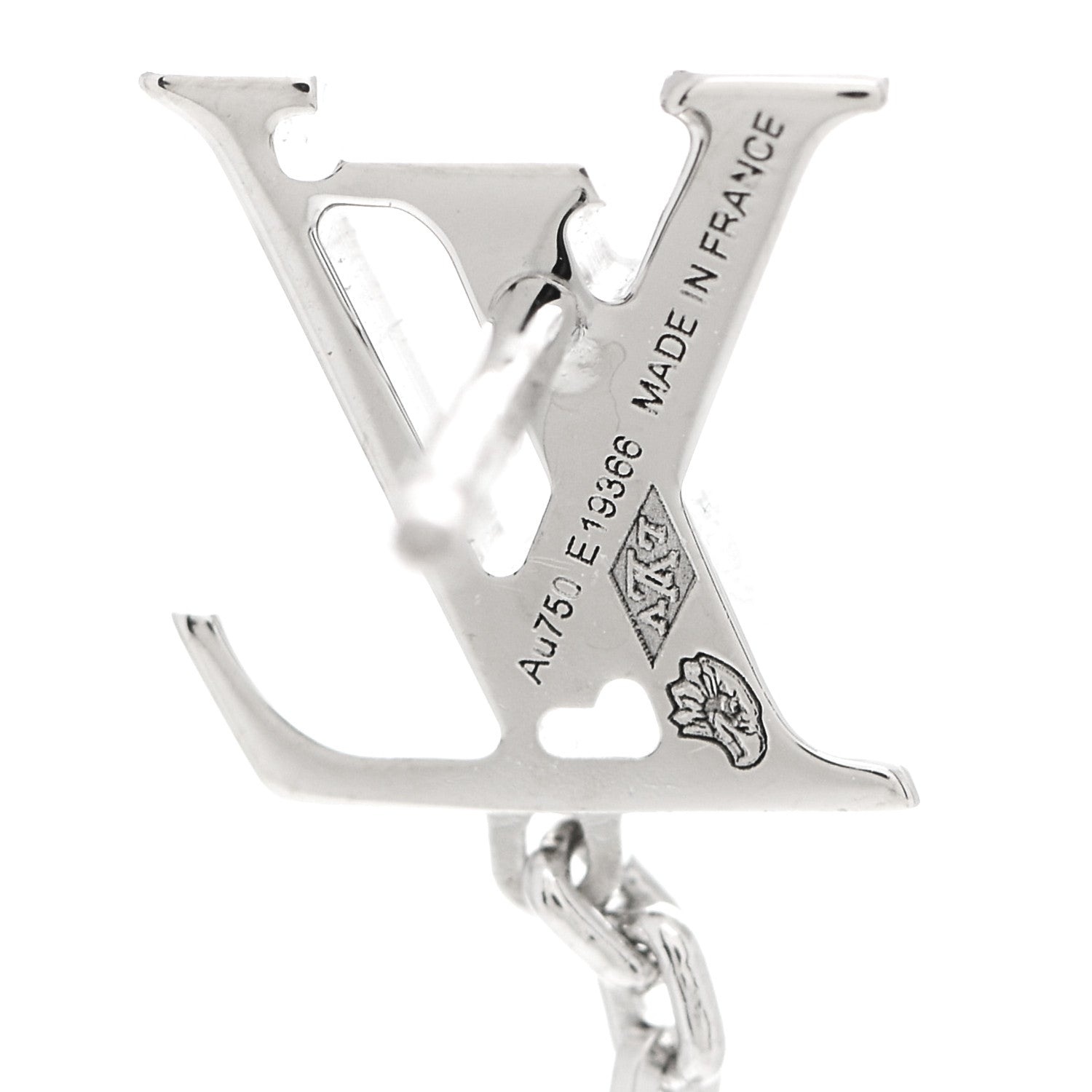 Louis Vuitton 18K White Gold Diamond Idylle Blossom LV Stud Single Earring 4 of 5