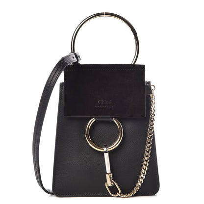 Chloe Suede Calfskin Mini Faye Bracelet Bag Black 1 of 15