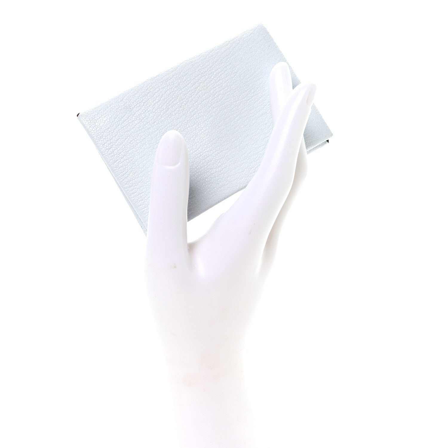 Hermes Chevre Mysore Verso Calvi Card Case Bleu Brume Brique 2 of 7