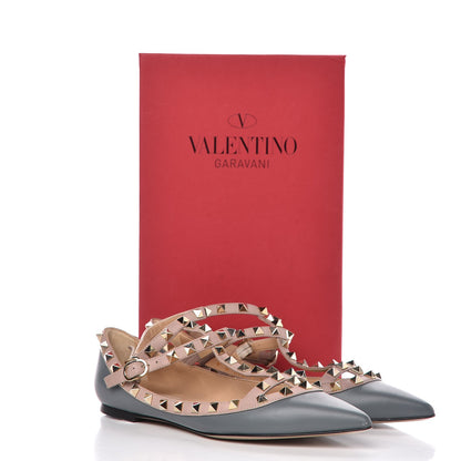 Valentino Garavani Nappa Rockstud Cage Ballerina Flats 37.5 Stone Poudre 9 of 9