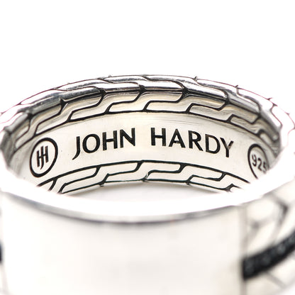 John Hardy Sterling Silver Black Sapphire Black Spinel Modern Chain Band Ring 62 10 4 of 4