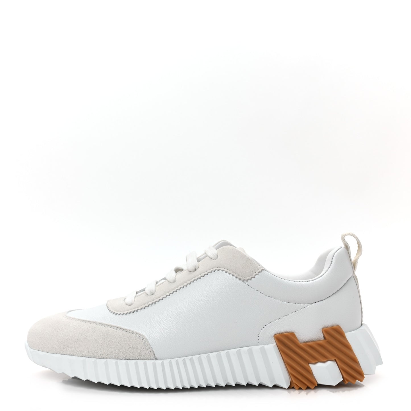Calfskin Suede Goatskin Bouncing Sneakers 39 White