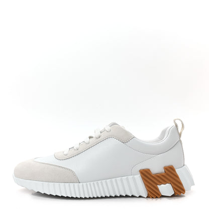 Hermes Calfskin Suede Goatskin Bouncing Sneakers 39 White 1 of 8