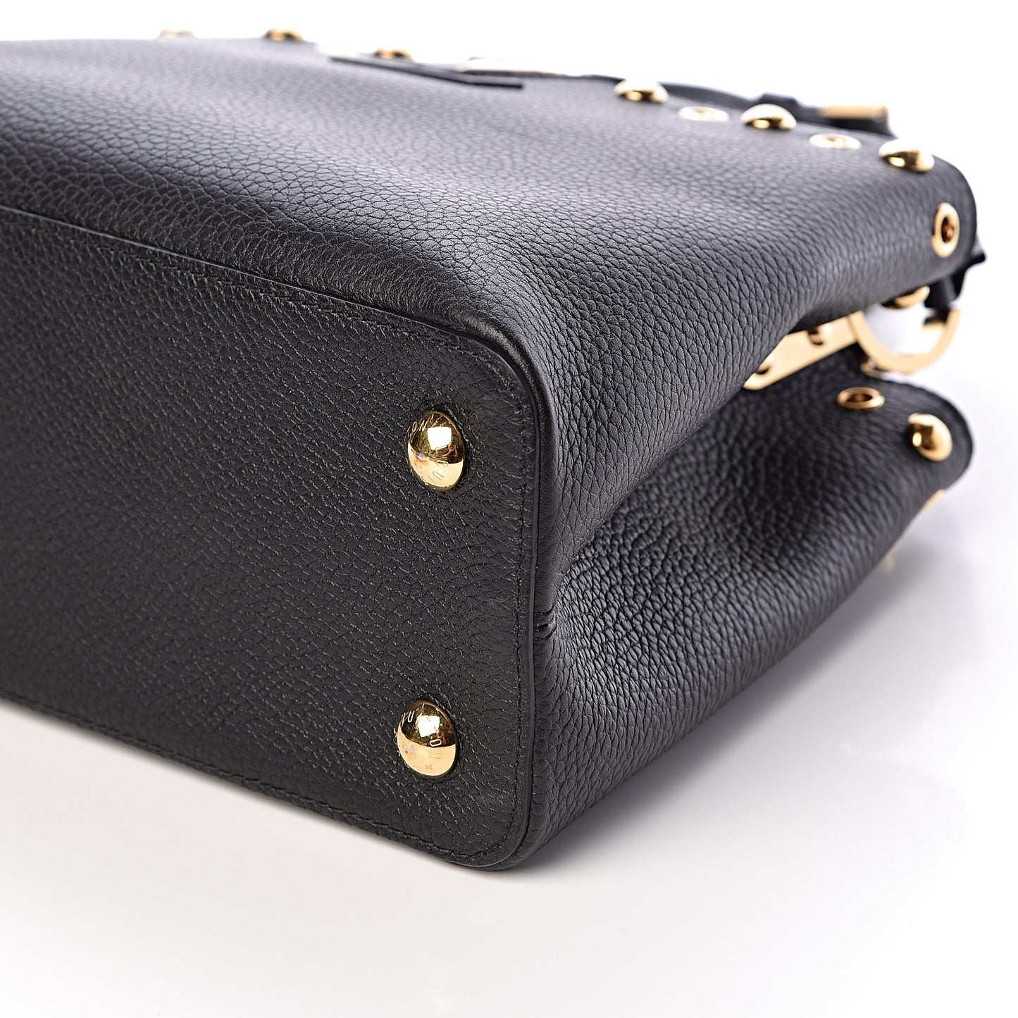Taurillon Studded Capucines PM Black