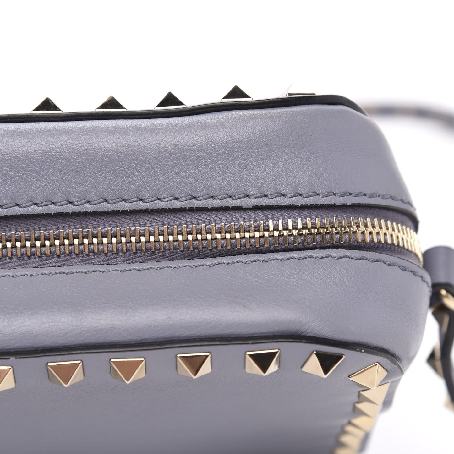 Calfskin Rockstud Camera Crossbody Bag London Stone