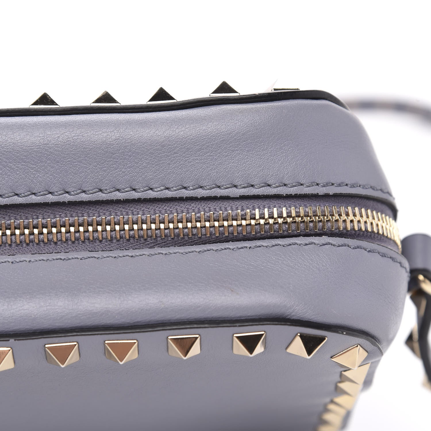 Valentino Garavani Calfskin Rockstud Camera Crossbody Bag London Stone 10 of 10