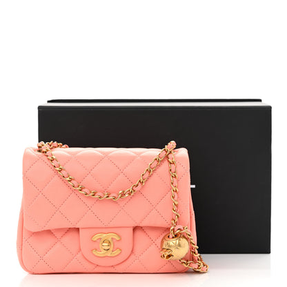 Chanel Lambskin Quilted Mini Pearl Crush Flap Light Orange 11 of 11