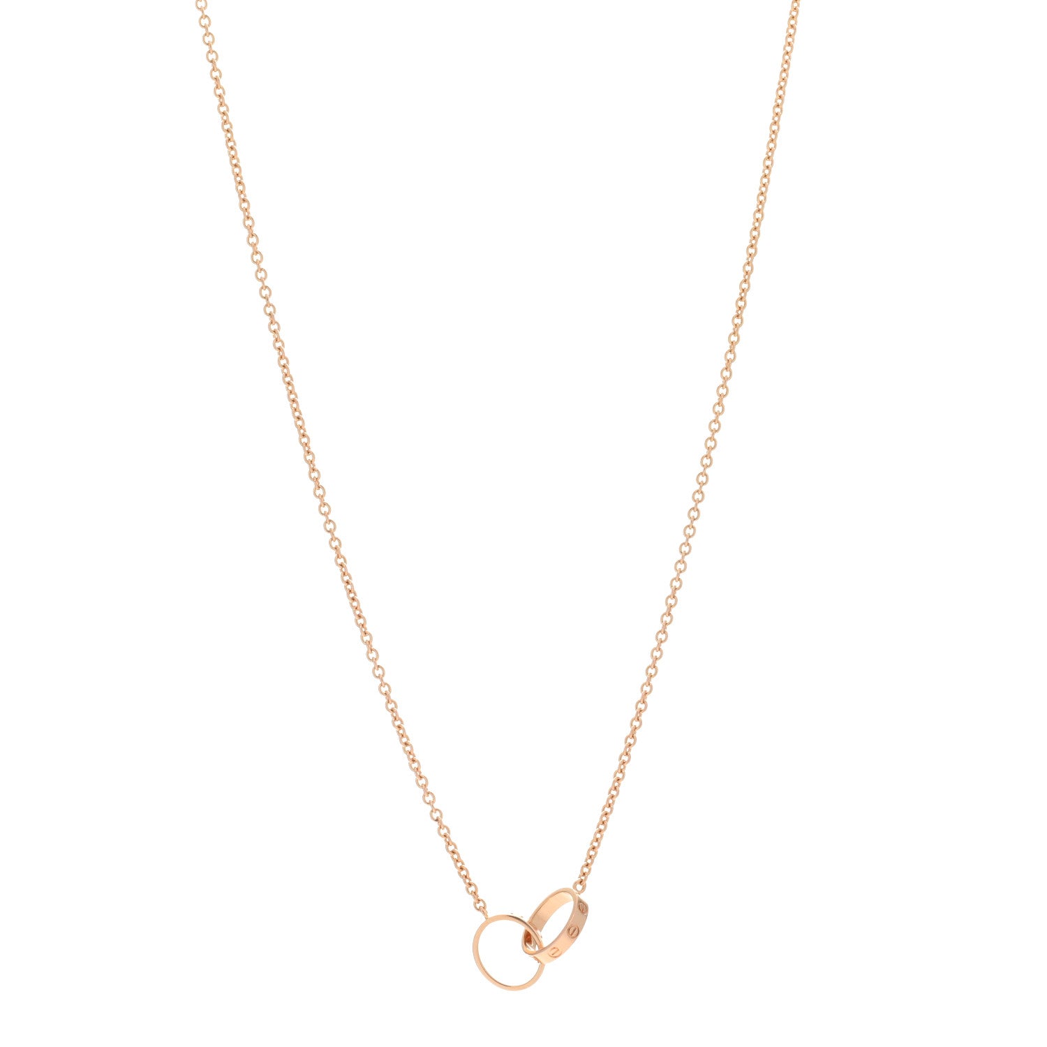Cartier 18K Pink Gold Interlocking LOVE Necklace 1 of 5
