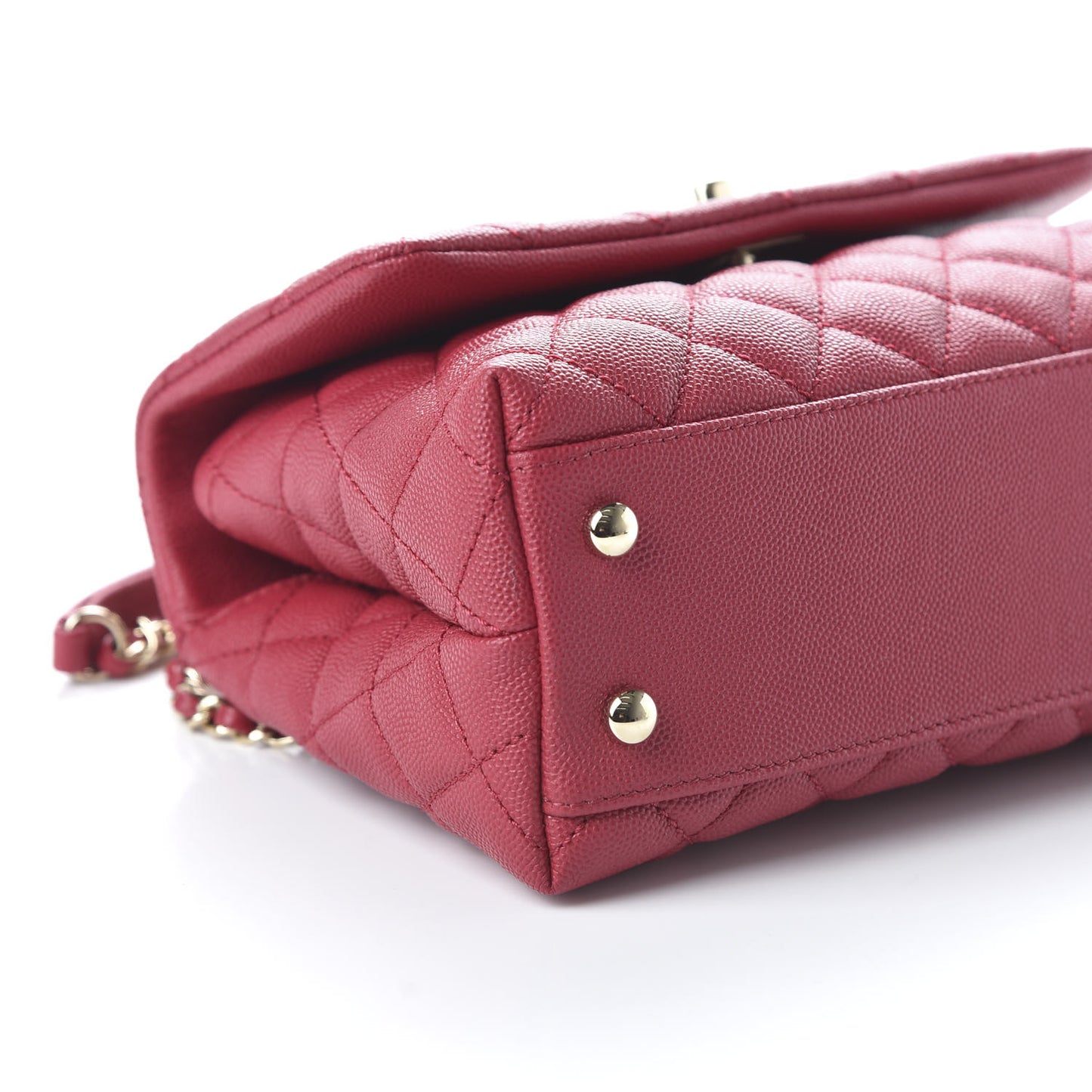 Caviar Quilted Mini Coco Handle Flap Fuchsia