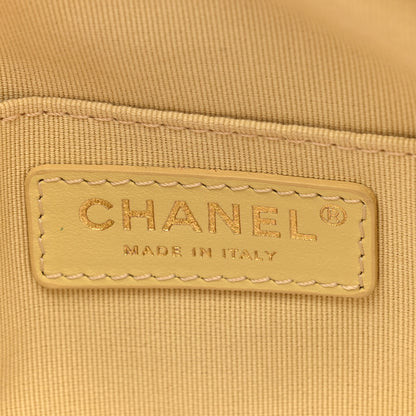 Chanel Shiny Caviar Quilted Chain Melody Camera Bag Yellow 6 of 10